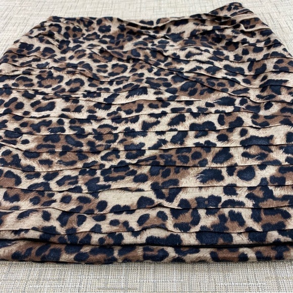TORN By Ronny Kobo Leopard Cheetah Print Layered Mini Skirt Sz M - Picture 3 of 10